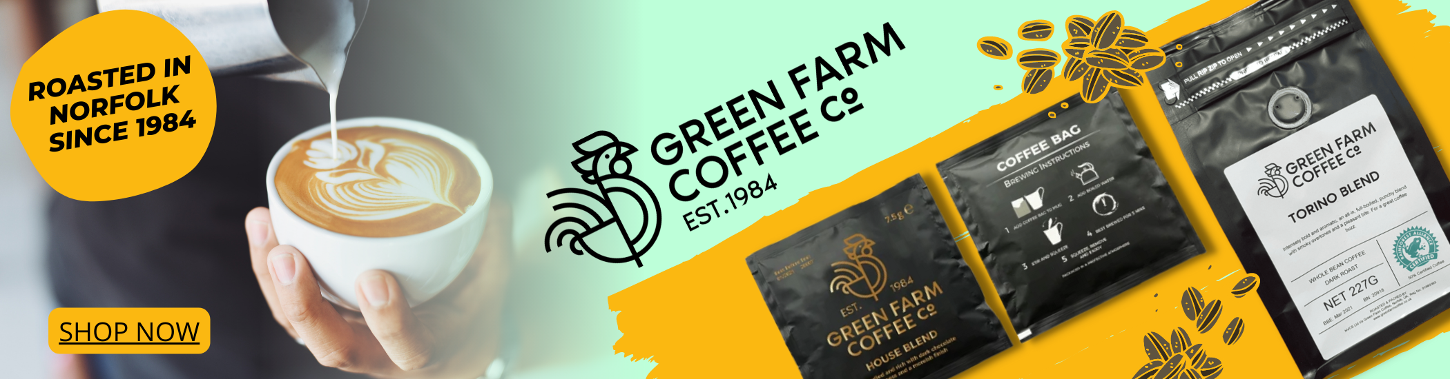 Green Farm Coffee roasted in Norfolk 
