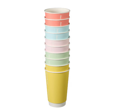 16oz Confetti Mixed Colour Double Wall Hot Cup (x500)