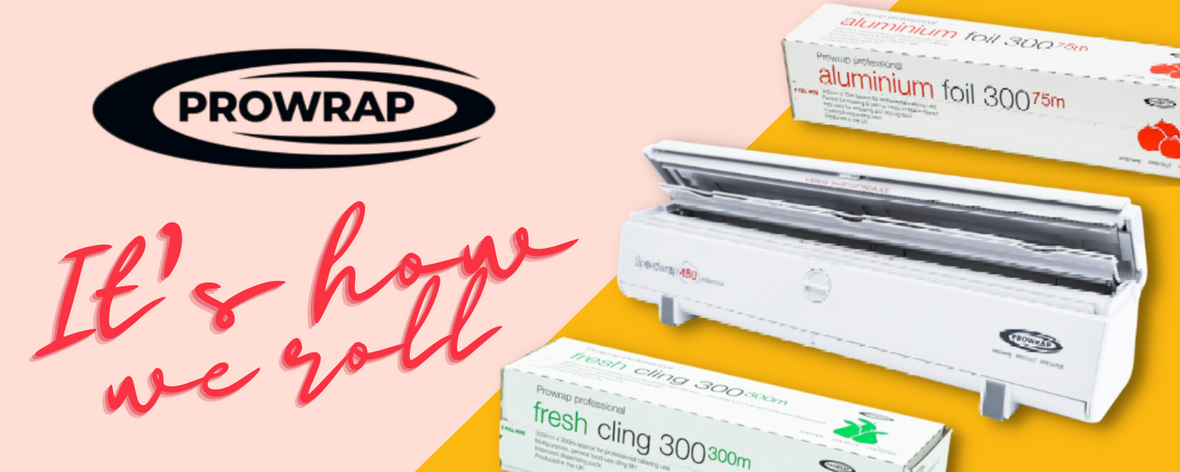 PROWRAPA full range of aluminium foils, fresh cling films, baking parchments, dispensers, refill packs and more!