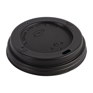 8oz Sip-Through Disposable Domed Lid - Black 1000x (10x100)