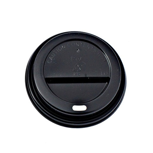 Hot Sip Lid (HSL80) - Black 1000x (fits 8oz/9oz double-wall cups)