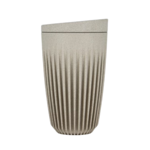 Huskee Reusable Coffee Cup + Lid - 8oz, 12oz (Natural, Black)