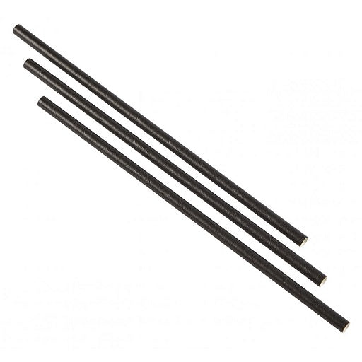 Straws - Black Paper 195x5mm (1x250)
