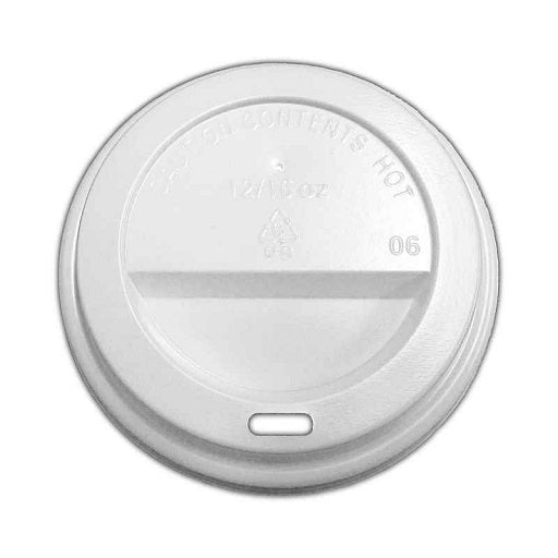 12oz Recyclable Plastic Lid - White 1000x (10x100)