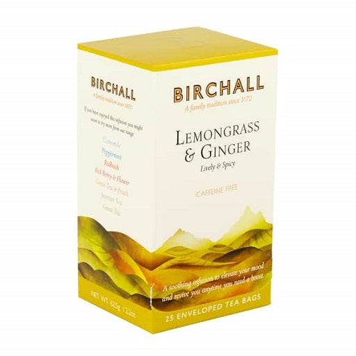 Birchall Lemongrass & Ginger Tea Bags - Enveloped (1x25)