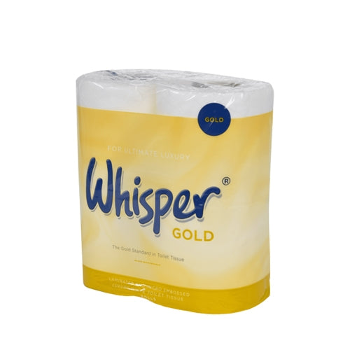 Whisper Gold 3Ply Luxury Toilet Roll (10pk x 4 rolls)